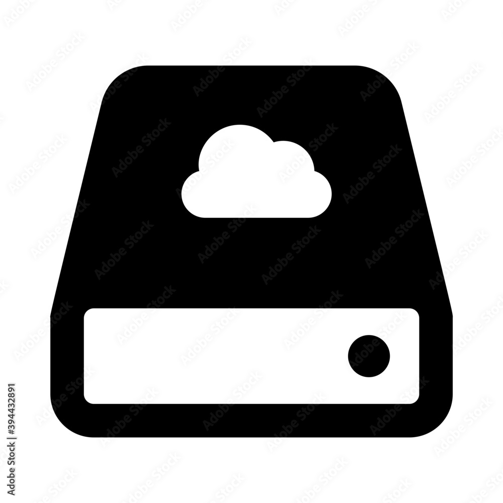 Hard drive with cloud, concept of cloud drive icon
Hard drive with cloud, concept of cloud drive icon