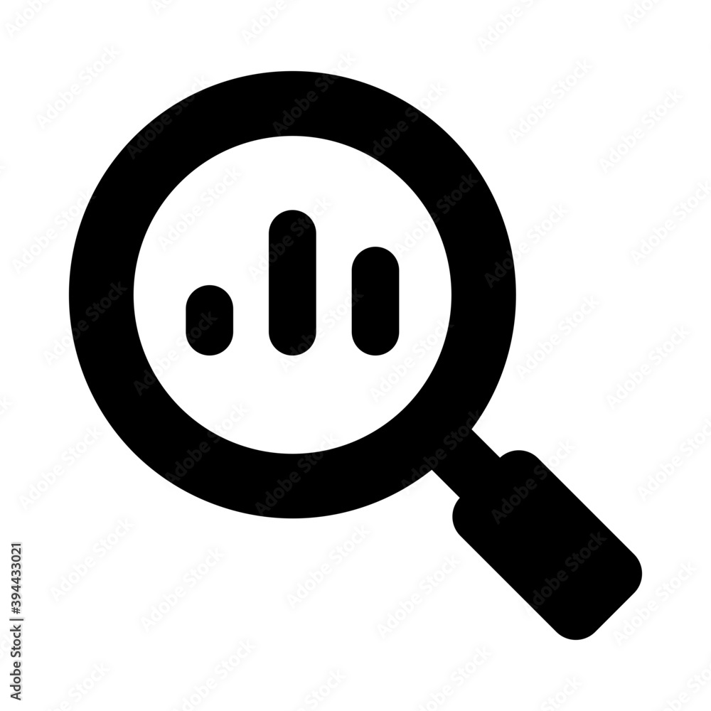 Bar chart under magnifying glass, data analysis icon
Bar chart under magnifying glass, data analysis icon