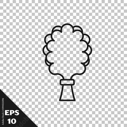 Black line Sauna broom icon isolated on transparent background. Broom from birch twigs, branches for Russian steam bath, sauna, washhouse. Vector.