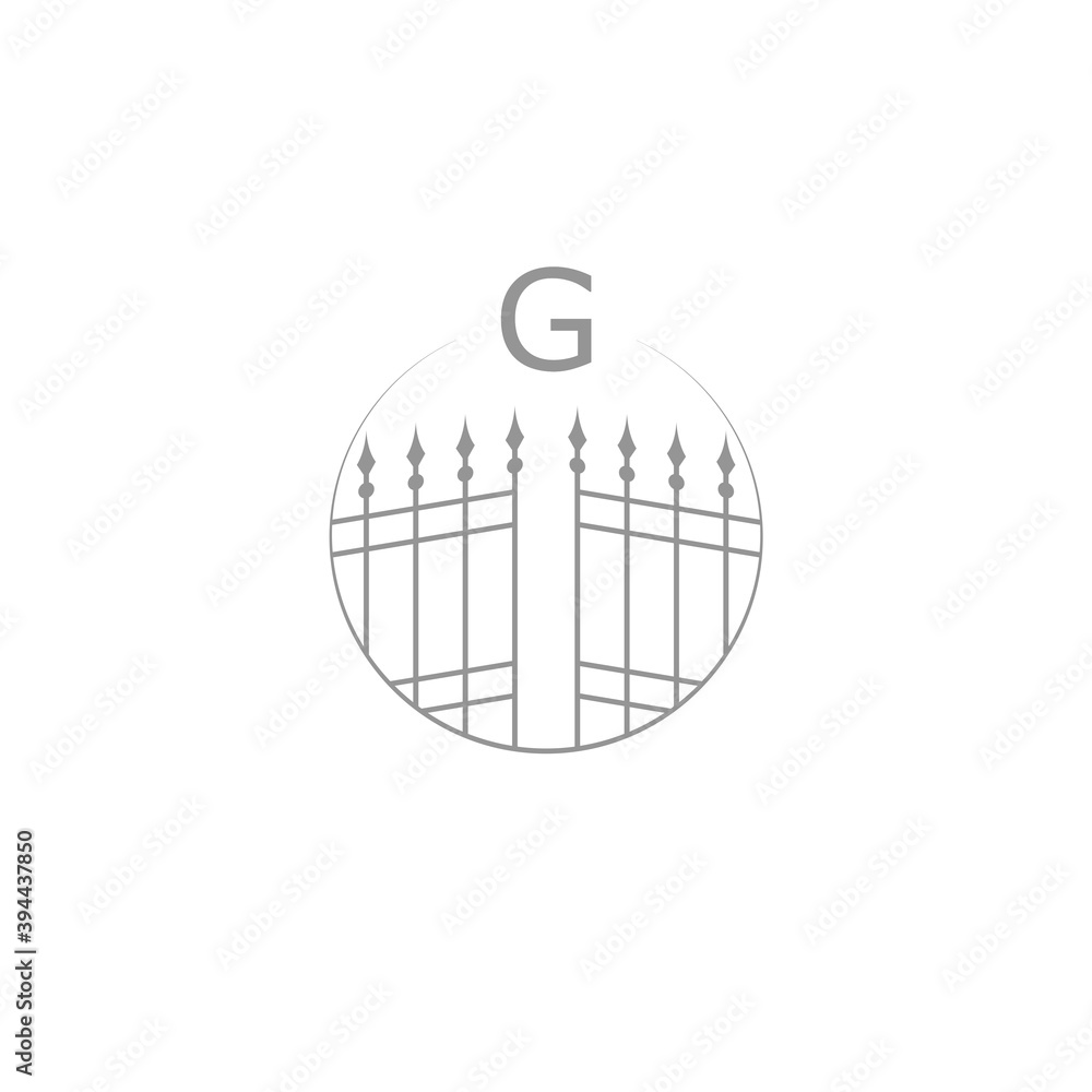 Obraz premium Gate icon isolated on white background