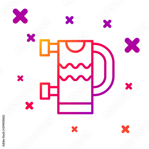 Color line Heated towel rail icon isolated on white background. Gradient random dynamic shapes. Vector.