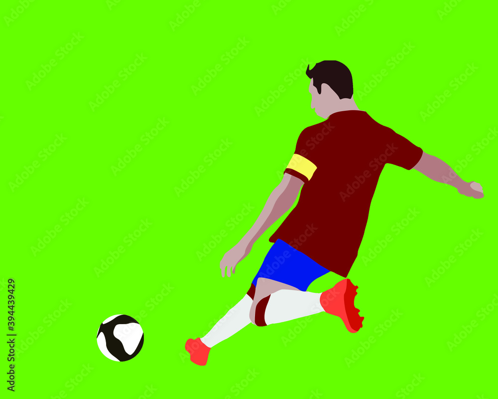 Φωτογραφία Soccer futsal Football Striker attacking player doing corner, penalty kick, free