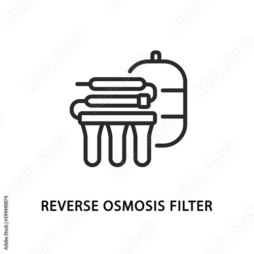 Reverse osmosis filter flat line icon. Vector illustration water filtration equipment