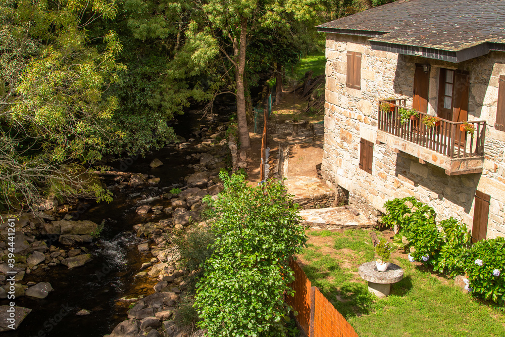 landscape with rural house by the river landscape with rural house by the river