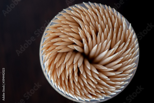 Abstract background from toothpicks photographed close-up.