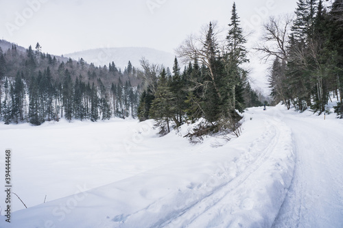 Snowy landscape in Jacque Cartier National Park, Quebec