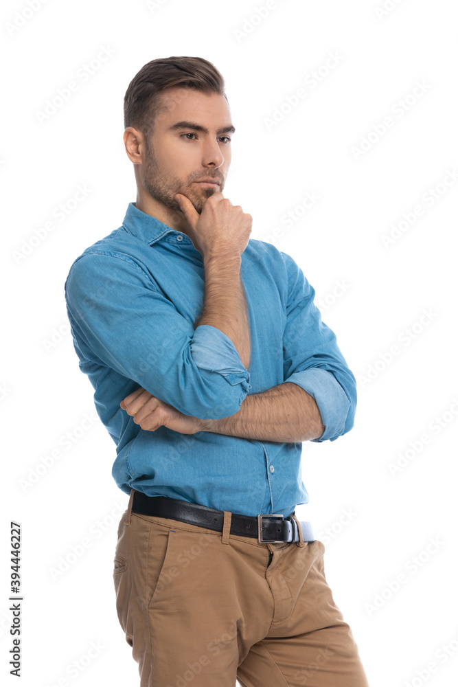 casual man thinking real deep about something casual man thinking real deep about something