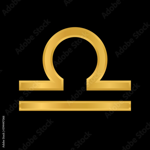 Libra symbol on black.