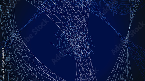 Spider Web On Dark Background Halloween Design Elements Spooky Scary Horror Decor Vector