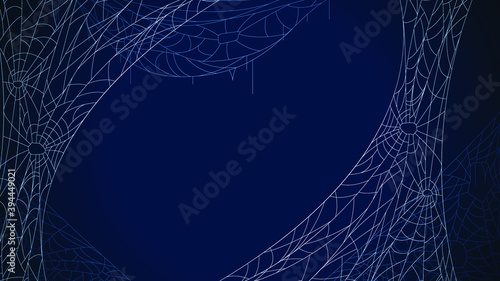 Spider Web On Dark Background Halloween Design Elements Spooky Scary Horror Decor Vector