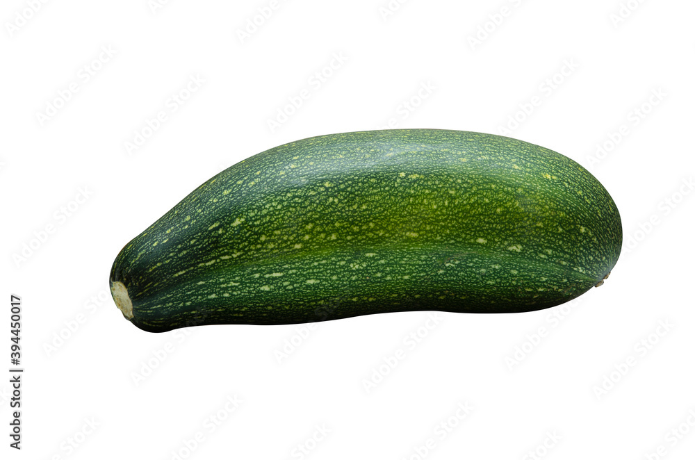 Green young zucchini close-up isolated on a white background. Delicious and natural food. Green young zucchini close-up isolated on a white background. Delicious and natural food.