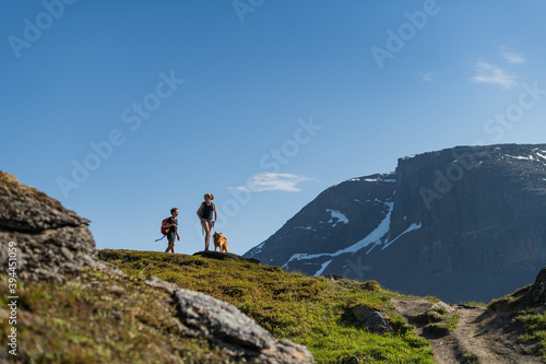 Family hiking, Sweden
