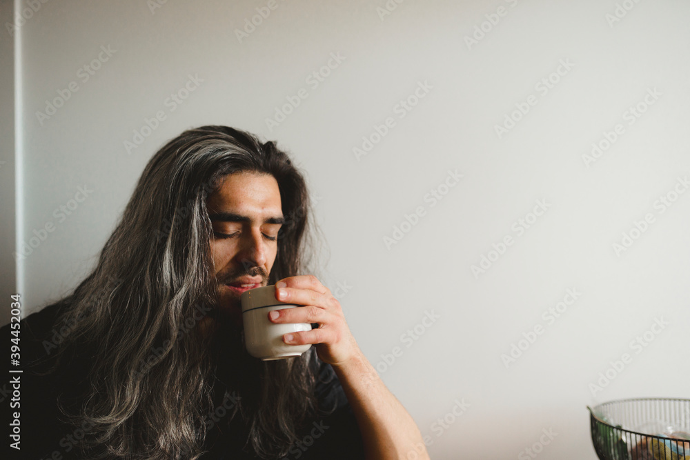 Man holding mug, Sweden Man holding mug, Sweden