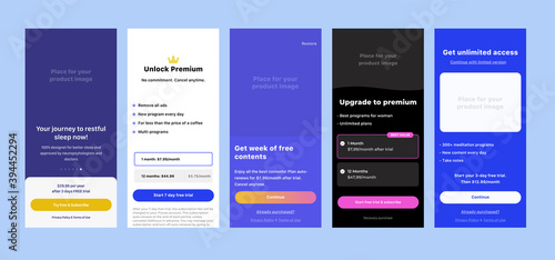Price table concept. Pricing or subscription plan ui mobile application elements. Mobile app marketing or promotion interface template. Product comparison table.