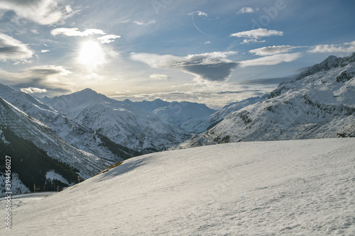 Beautiful views on winter landscape around Urseren valley in Switzerland © Michal