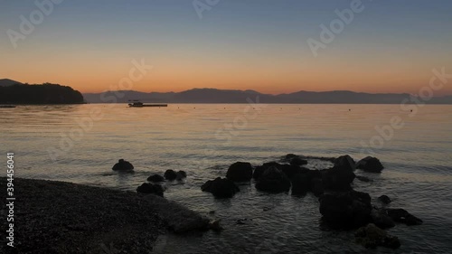 Rocky coastline of Corfu Island, Greece.
