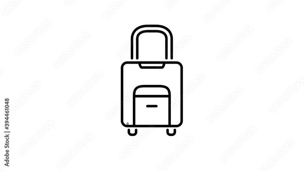 Rolling Suitcase line icon on the Alpha Channel Rolling Suitcase line icon on the Alpha Channel