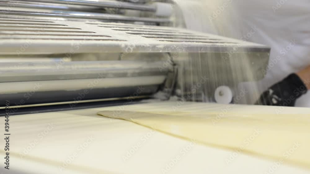 fast food press machine in work process with dough fast food press machine in work process with dough