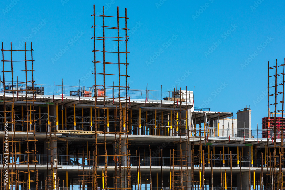 Low rise building construction site 