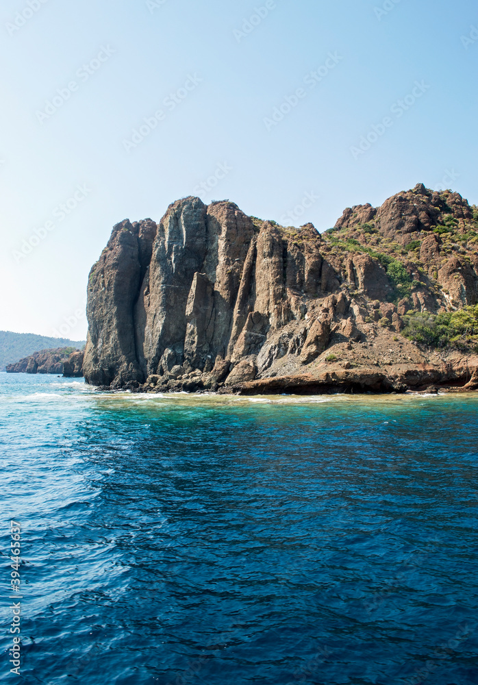 rock in the sea. Aegean Islands, Turkey