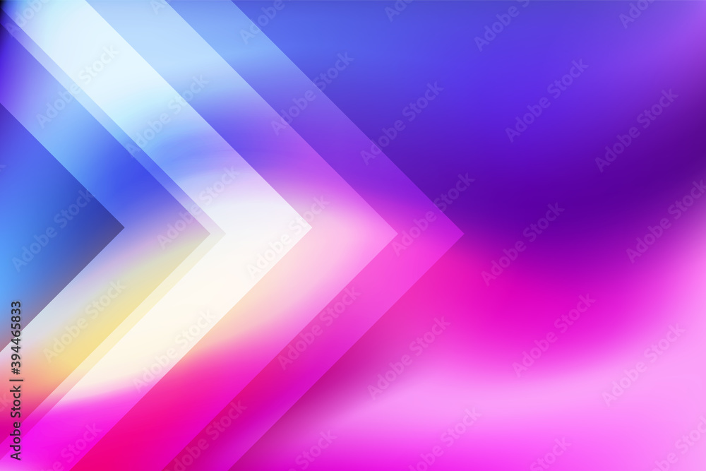 Colorful landing page. Blurred pink and blue color gradient background with minimal geometric shapes composition. Vector illustration for your graphic design, banner, poster, card