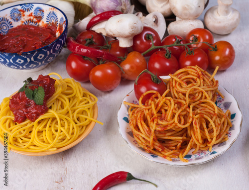 Wallpaper Mural spaghetti pasta with tomatoes sauce Torontodigital.ca