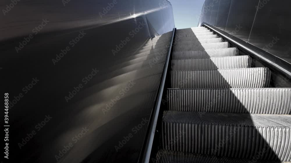The escalator goes up. From a first person perspective The escalator goes up. From a first person perspective