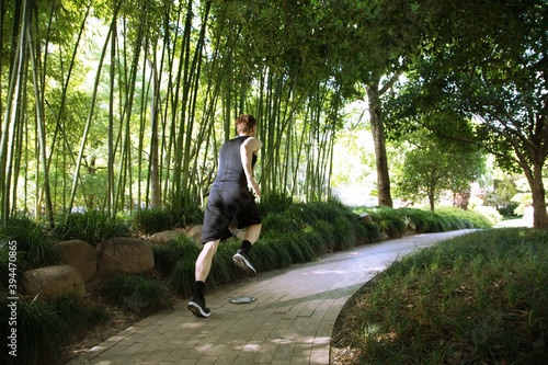 Man running in the park