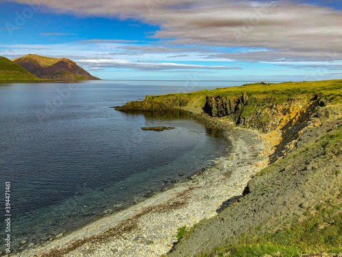 House on the cliff in Iceland