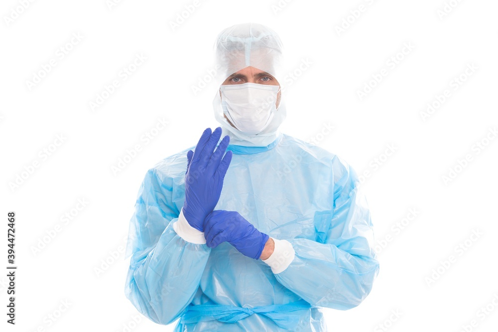 medical worker man in protective costume isolated on white keep safe of covid19 sars virus pandemic, coronavirus medical worker man in protective costume isolated on white keep safe of covid19 sars virus pandemic, coronavirus