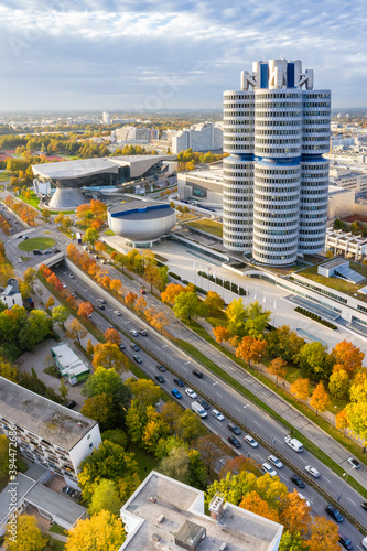 Munich München skyline aerial view photo town building architecture travel portrait format