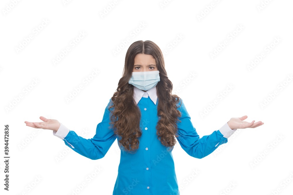 covid-19 and healthcare. girl nurse in respirator medical mask. doctor in safety costume. hygiene on coronavirus pandemic. scientist create virus vaccine. epidemic outbreak quarantine. copy space covid-19 and healthcare. girl nurse in respirator medical mask. doctor in safety costume. hygiene on coronavirus pandemic. scientist create virus vaccine. epidemic outbreak quarantine. copy space