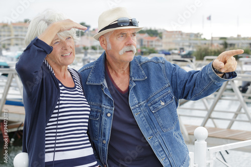 senior couple in the port
