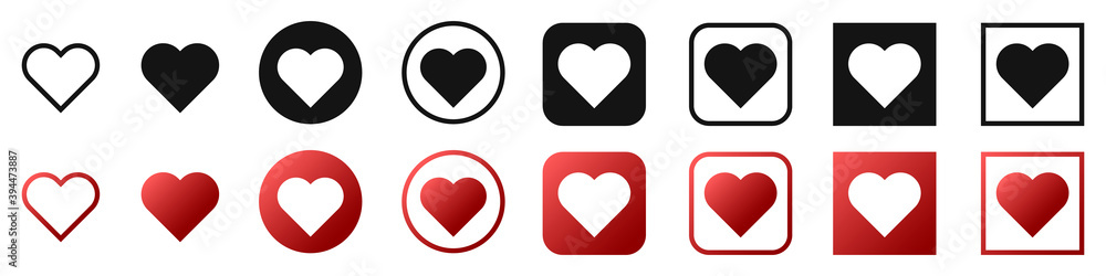 Heart icons set. Heart sign isolated. Vector illustration. Heart icons set. Heart sign isolated. Vector illustration.