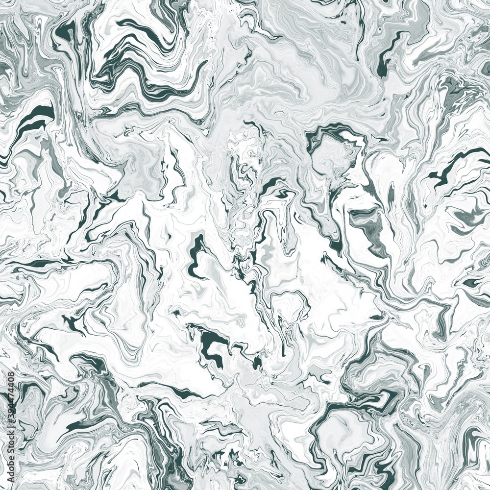 Fototapeta premium Abstract seamless pattern. Liquid marble wave colorful background texture. Good for fabric, cover, flyer, brochure, poster, Invitation, floor, wall, wrapping paper. White and gray colors