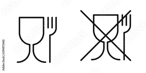 Not food grade plastic icon. Food grade plastic. Food safe material