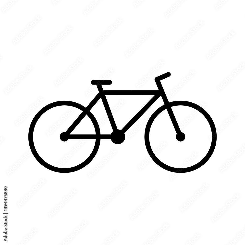 Bicycle icon. Black bicycle icon in flat design. Vector illustration. Bicycle icon. Black bicycle icon in flat design. Vector illustration.