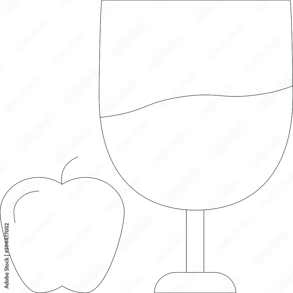 Drinks line icon for wine and glass Drinks line icon for wine and glass