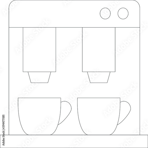 Drinks line icon for coffee and maker