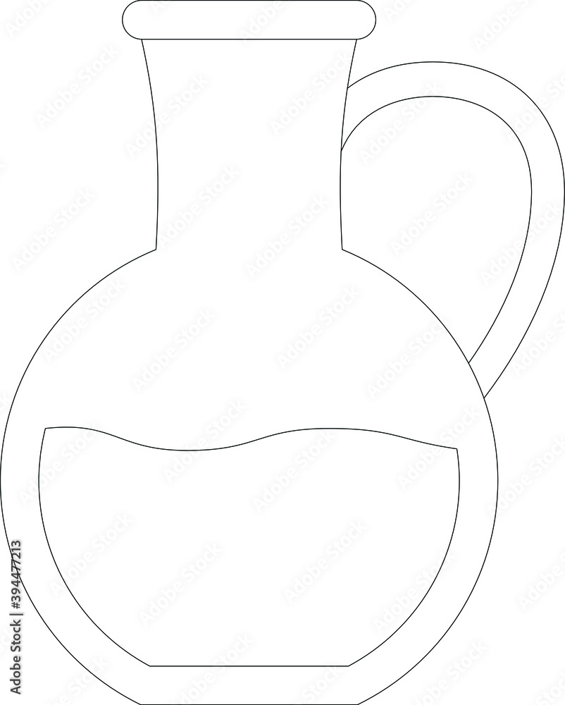 Drinks line icon for jug and water Drinks line icon for jug and water