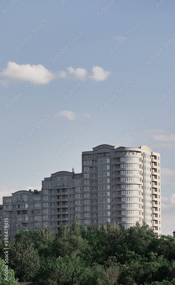view of apartment complex in Mykolaiv Ukraine. Housing complex Admiral