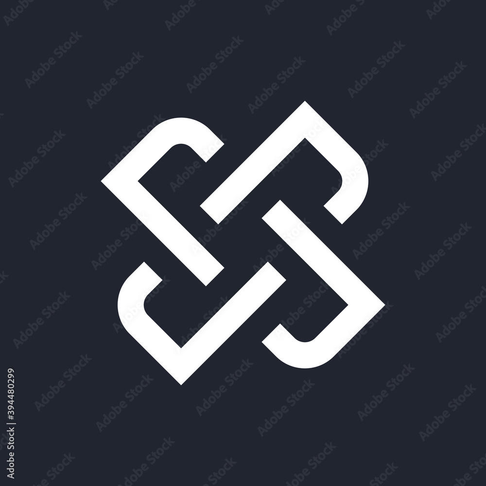 Complex Geometric Contemporary Element. Logo Design for Business Corporate Sign. Abstract Merged Figures for Websites, or Info Graphics on Dark Background Complex Geometric Contemporary Element. Logo Design for Business Corporate Sign. Abstract Merged Figures for Websites, or Info Graphics on Dark Background