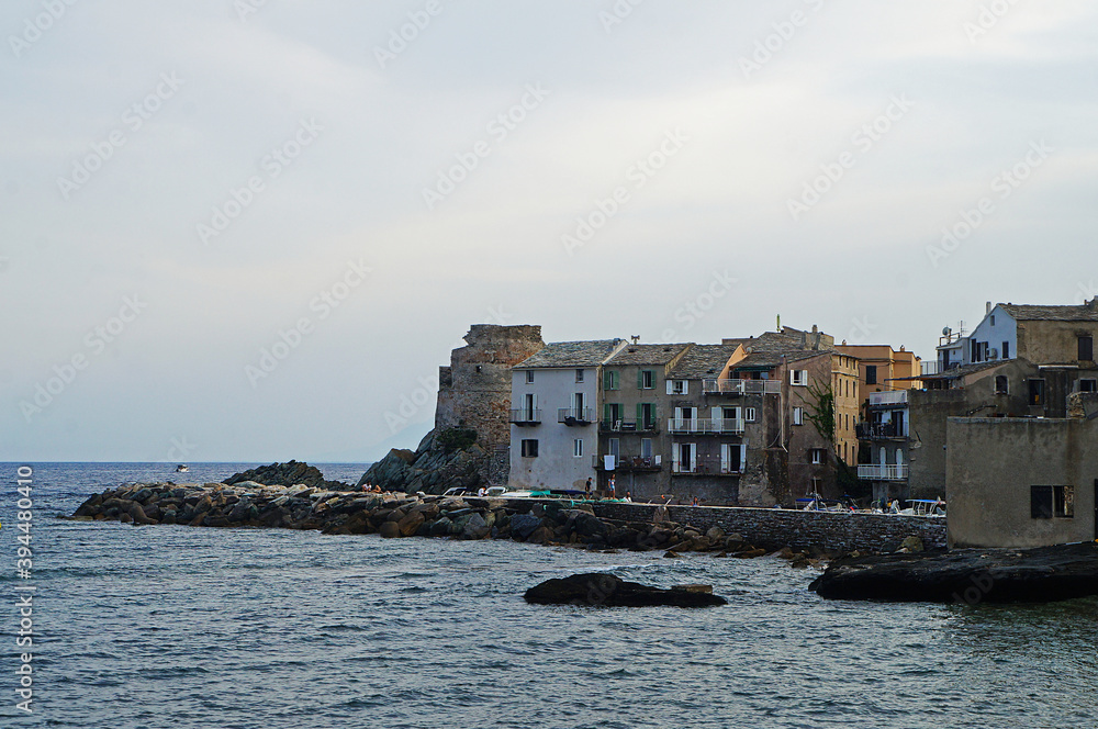 View of Port Plaisance and Tower. Erbalunga, Corsica