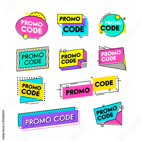 Set of Gift Vouchers or Coupons with Promo Code. Certificate Template Design, Discount Offer Graphic Design Elements