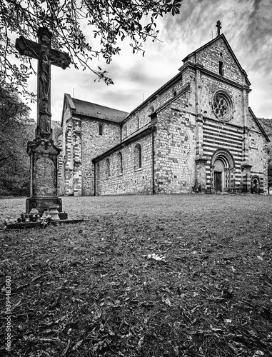 Exterior of the medieval Cistercian Abbey of Bélapátfalva, Hungary. photo