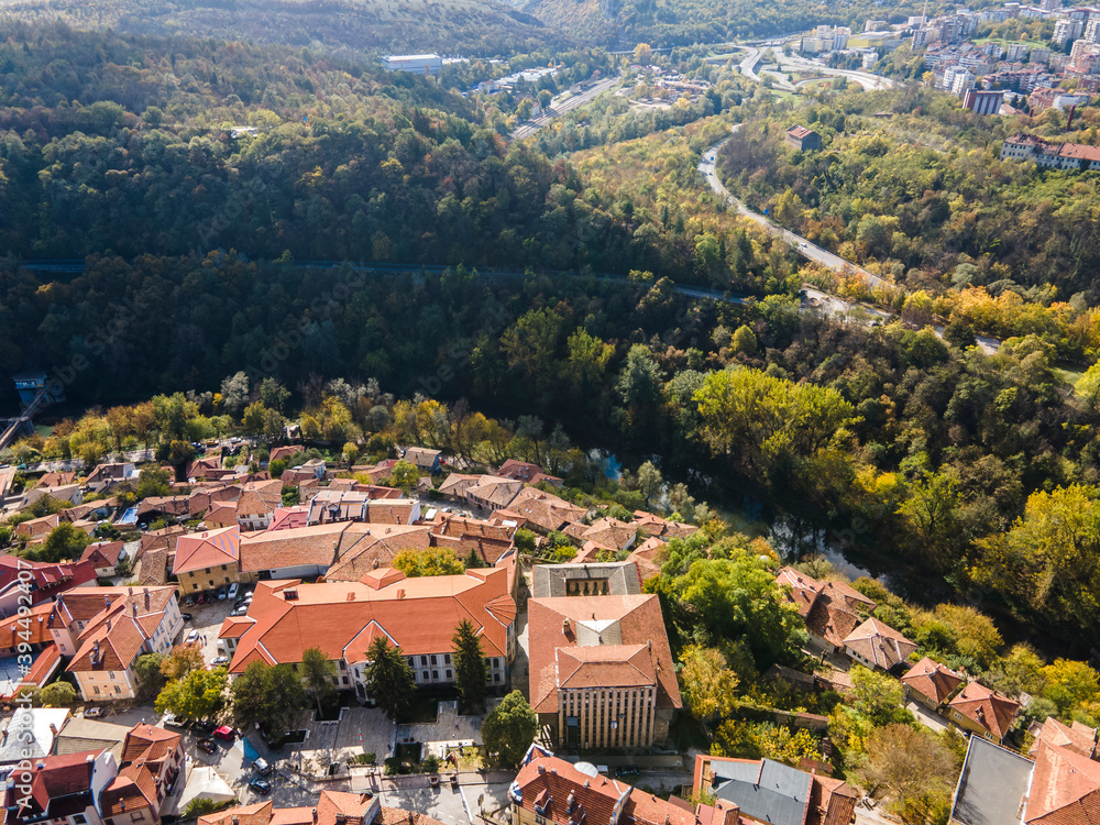 Aerial view of city of Veliko Tarnovo, Bulgaria