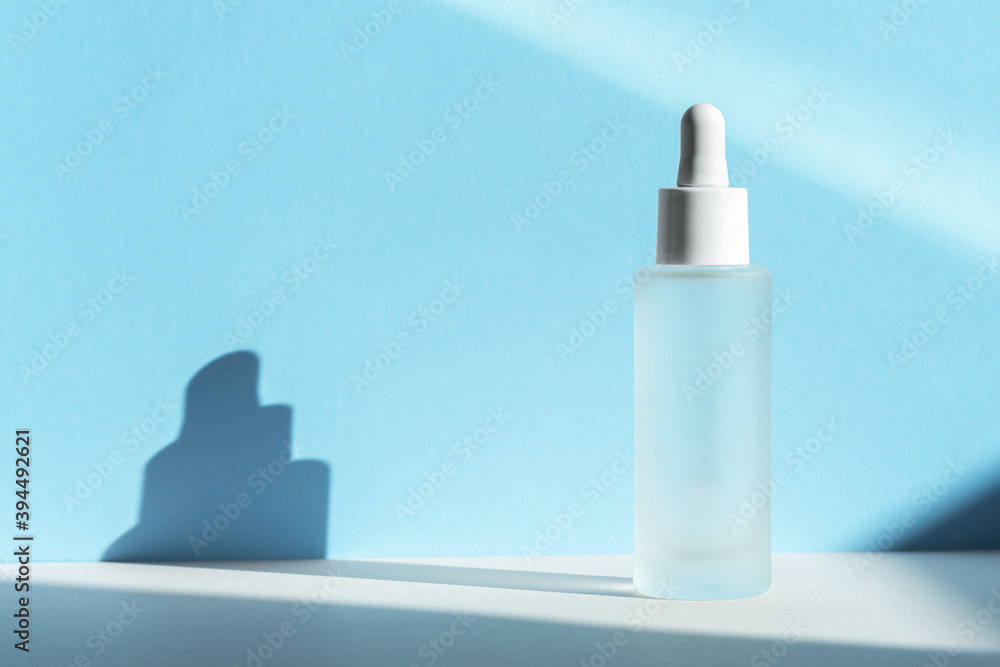 Hyaluronic acid oil tincture. Transparent liquid emulsion in glass bottle with dropper. Serum with collagen and peptides, product advertisment. Beauty product mockup, branding, banner, copy space Hyaluronic acid oil tincture. Transparent liquid emulsion in glass bottle with dropper. Serum with collagen and peptides, product advertisment. Beauty product mockup, branding, banner, copy space