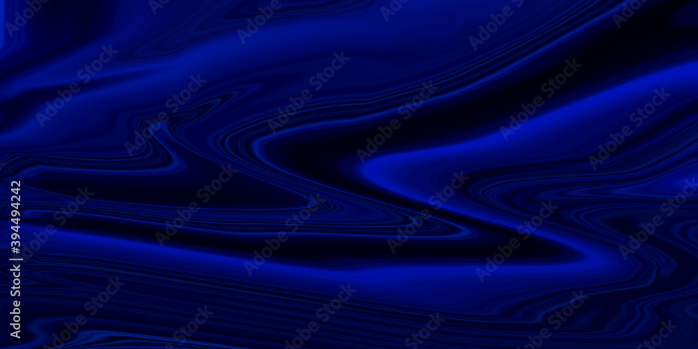 Obraz premium Sea Wave Abstract Navy Blue Black Neon Pattern Moon Light Silk Wavy Dark Texture Night Beach Party Background 