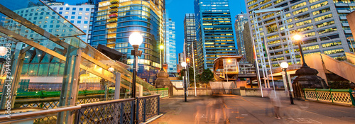 SYDNEY - NOVEMBER 8, 2015: Sydney Darling Harbour at night with city buildings