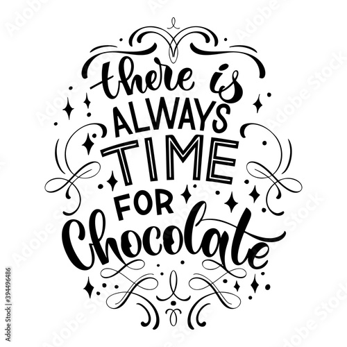 Chocolate hand lettering quote. Warm Christmas winter word composirion. Vector design elements for t-shirts, bags, posters, cards, stickers and menu
